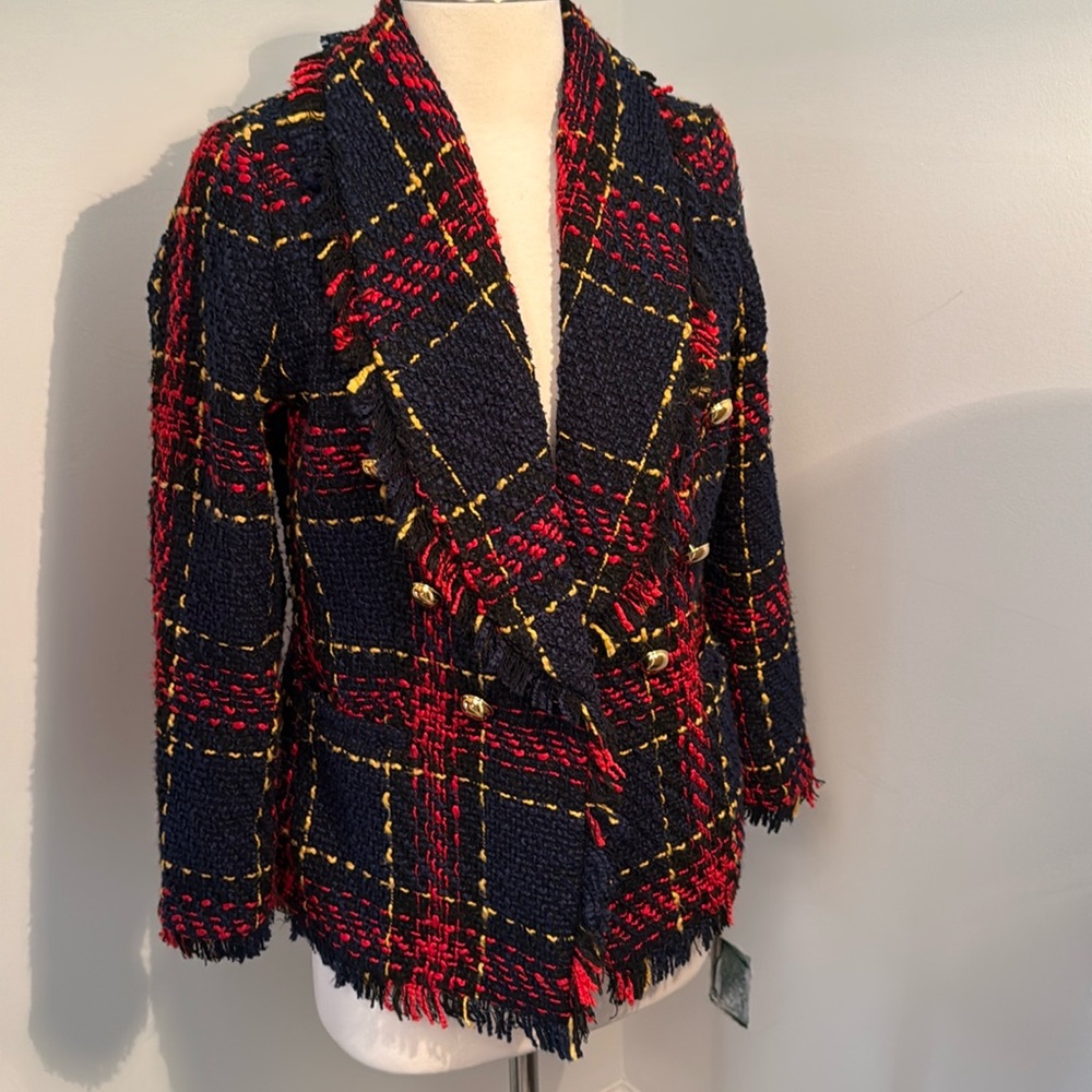 Halogen double breasted blazer with gold buttons